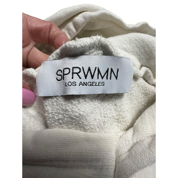 SPRWMN Revolve Sz Small Script Logo Hoodie Sweatshirt Cream Long Sleeve #KL11-5 - Picture 8 of 14